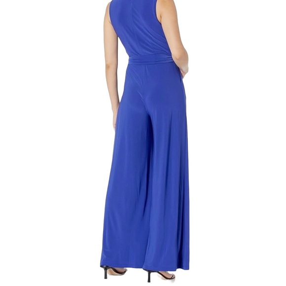 Eliza J Blue Sleeveless Jumpsuit‎ with Wide-Leg Design L - Picture 2 of 9